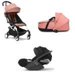 Stokke Trio Yoyo 3 White-Ginger con Cybex Cloud T I-Size