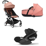 Stokke Trio Yoyo 3 White-Ginger con Cybex Cloud T I-Size