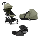 Stokke Trio Yoyo 3 White-Olive con Cybex Cloud T I-Size