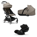 Stokke Trio Yoyo 3 White-Taupe con Cybex Cloud G I-Size