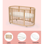Stokke Letto Sleepi Bed V3 Natural con materasso e lenzuolo