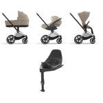 Cybex E-Priam 4 in 1 Cozy Beige-Chrome Brown e Isofix