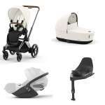 Cybex e-Priam 4 in 1 Off white-Chrome brown e base isofix