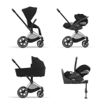 Cybex Trio Priam Sepia Black-Chrome Black con Cloud T i-Size e Isofix