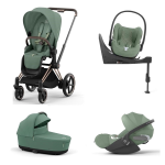 Cybex 4 in 1 Priam Leaf Green-Rosegold con Cloud T i-Size e Isofix