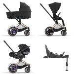 Cybex e-Priam 4-in-1 Sepia Black-rosegold con Cloud T i-Size Plus e Isofix