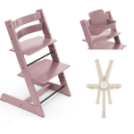 Stokke Seggiolone Tripp Trapp Heather Mauve con Baby Set e Cinture