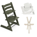 Stokke Seggiolone Tripp Trapp Marble Green con Baby Set e Cinture