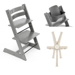 Stokke Seggiolone Tripp Trapp Storm Grey con Baby Set e Cinture