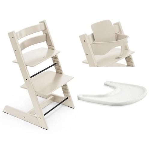 Stokke Seggiolone Tripp Trapp 3 in 1 Vanilla White con vassoio