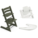 Stokke Seggiolone Tripp Trapp 3 in 1 Marble Green con vassoio