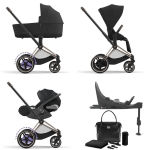 Cybex e-Priam 4-in-1 Sepia Black-rosegold con Cloud T i-Size Plus e Isofix