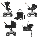 Cybex 4 in 1 Priam Sepia Black-Chrome Brown con Cloud T i-Size Plus e Isofix