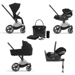 Cybex 4 in 1 Priam Sepia Black-Chrome Brown con Cloud T i-Size e Isofix