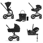 Cybex 4 in 1 Priam Sepia Black-Matt Black con Cloud T I-Size Plus e Isofix