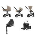 Cybex e-Priam 4 in 1 Cozy Beige-Matt Black con Isofix e borsa