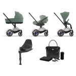 Cybex e-Priam 4 in 1 Leaf Green-Rosegold con Base Isofix e Borsa