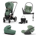 Cybex 4 in 1 Priam Leaf Green-Rosegold con Cloud T i-Size e Isofix