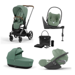 Cybex 4 in 1 Priam Leaf Green-Chrome Brown con Cloud T i-Size e Isofix