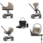 Cybex 4 in 1 Priam Cozy Beige-Rosegold con Cloud T i-Size con Isofix e borsa
