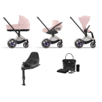 Cybex e-Priam 4 in 1 Peach Pink-Rosegold con Base Isofix e borsa