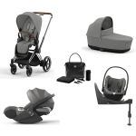 Cybex Priam 4 in 1 Mirage Grey-Chrome Brown con Cloud T e Isofix