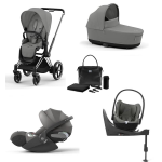 Cybex Priam 4 in 1 Mirage Grey-Chrome Black con Cloud T e Isofix