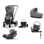 Cybex Priam 4 in 1 Mirage Grey-Rosegold con Cloud T e Isofix