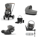 Cybex Trio Priam 4 in 1 Mirage Grey-Chrome Brown con Isofix e Sensor Safe