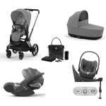 Cybex Trio Priam 4 in 1 Mirage Grey-Matt Black con Isofix e Sensor Safe