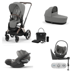 Cybex Trio Priam 4 in 1 Mirage Grey-Rosegold con Isofix e Sensor Safe