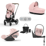 Cybex Trio Priam 4 in 1 Peach Pink-Chrome Brown con Isofix e Sensor Safe