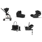Cybex Mios 4-in-1 Sepia Black con telaio Rosegold Cloud T e Base T Isofix