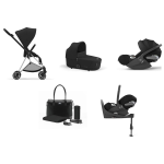 Cybex Mios 4-in-1 Sepia Black con telaio Chrome Black Cloud T e Base T Isofix