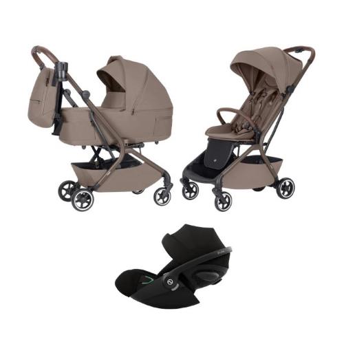 Carrello Baby Trio Magia Cocoa Beige con Cybex Cloud G Plus I-Size 