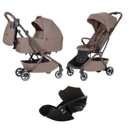 Carrello Baby Trio Magia Cocoa Beige con Cybex Cloud G I-Size 