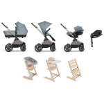 Cybex Set Nascita Neonato Trio Eos Lux con Isofix e Tripp Trapp 4 in 1