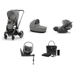 Cybex Priam 4 in 1 Mirage Grey-Rosegold con Cloud T e Isofix