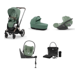 Cybex 4 in 1 Priam Leaf Green-Rosegold con Cloud T i-Size e Isofix