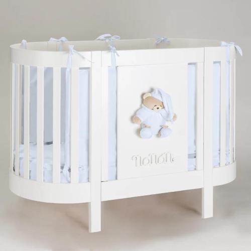 Nanan Lettino Ovale Puccio Azzurro con Materasso