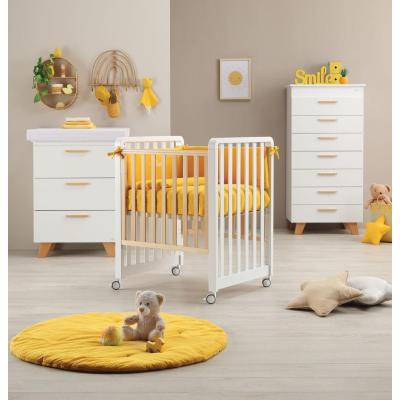 Azzurra Design Culla Lettino Glam 9x1 Bianco-Naturale con Materasso