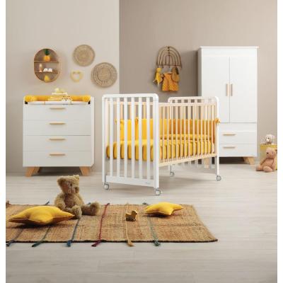 Azzurra Design Culla Lettino Glam 9x1 Bianco-Naturale con Materasso