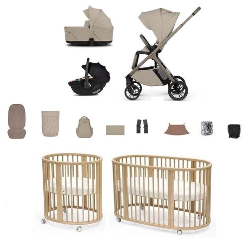 Kit Nascita Neonato Venicci 3 in 1 Tila Latte e Stokke Sleepi V3 Natural