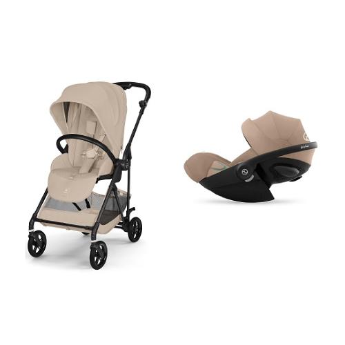 Cybex 2in1 Melio Carbon Almond Beige con Cloud G I-Size Plus