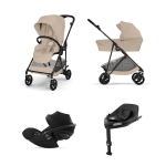Cybex 4 in 1 Melio Carbon Almond Beige con Cloud G I-Size e isofix