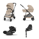 Cybex 4 in 1 Melio Carbon Almond Beige con Cloud T i-Size e isofix