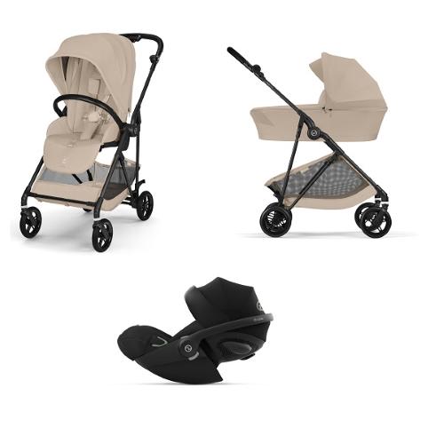Cybex Trio Melio Carbon Almond Beige con Cloud G I-Size
