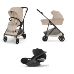 Cybex Trio Melio Carbon Almond Beige con Cloud T I-Size