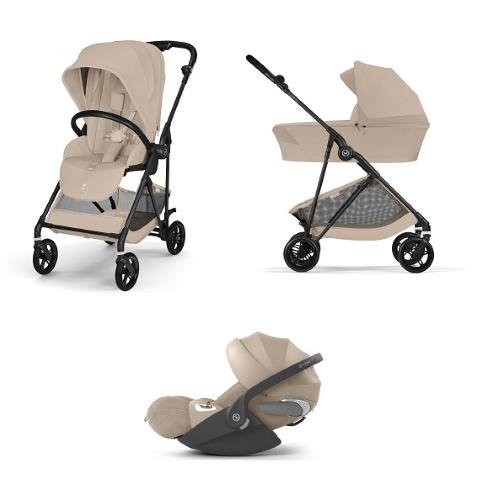 Cybex Trio Melio Carbon Almond Beige con Cloud T I-Size Plus