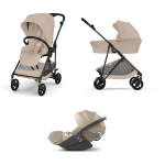 Cybex Trio Melio Carbon Almond Beige con Cloud T I-Size Plus